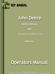 John Deere 1800 Utility Vehicle Operators Manual