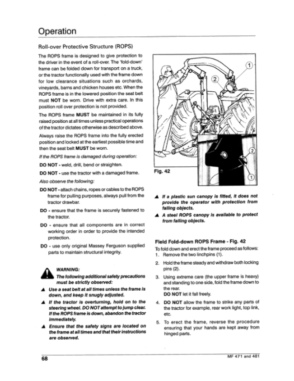 Massey Ferguson 451, 471, 481, 491, 492 Tractor Workshop Repair Manual