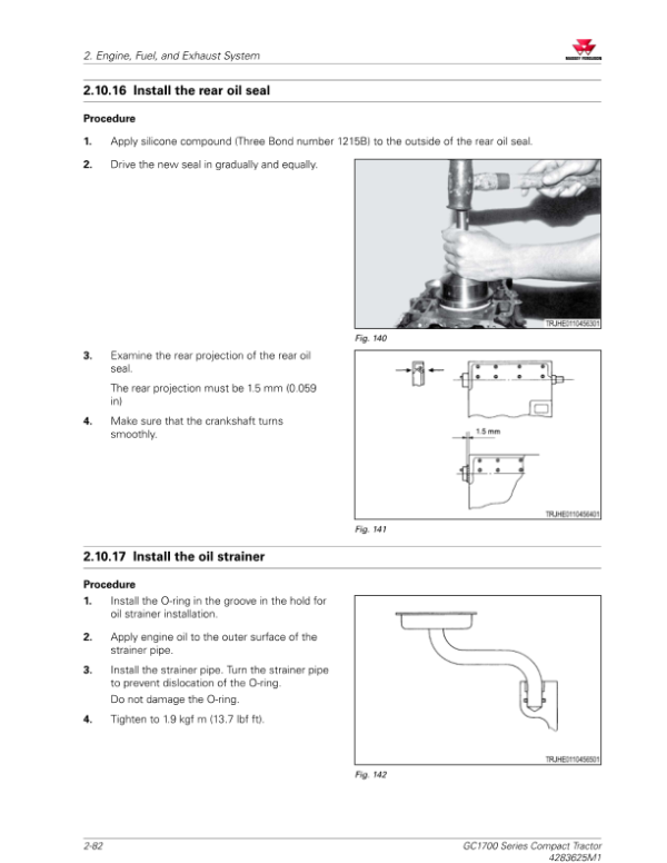 Massey Ferguson GC1723E, GC1725M Tractor Service Manual_Service Manual_124 Massey Ferguson GC1723E, GC1725M Tractor Workshop Service Manual