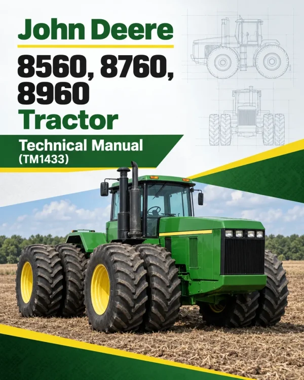 John Deere 8560, 8760, 8960 Tractor Technical Manual (TM1433) John Deere 8560, 8760, 8960 Tractor Technical Manual (TM1433)