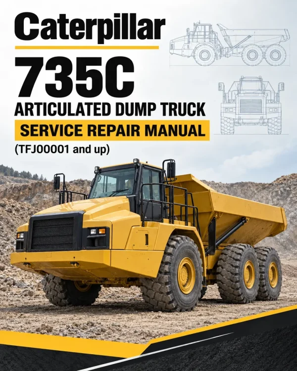 Caterpillar CAT 735C Articulated Dump Truck Service Repair Manual (TFJ00001 and up)