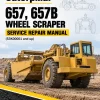 Caterpillar CAT 657, 657B Wheel Scraper Service Repair Manual (53K00001 and up)