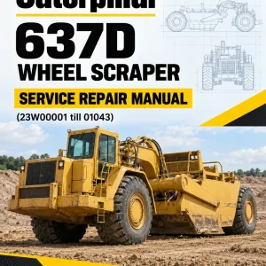 Caterpillar CAT 637D Wheel Scraper Service Repair Manual (23W00001 till 01043)