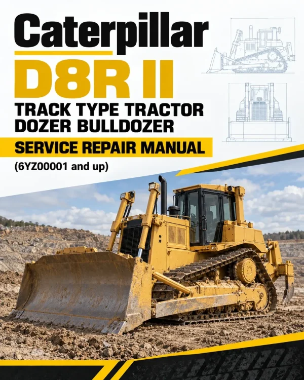 Caterpillar CAT D8R II Track Type Tractor Dozer Bulldozer Service Repair Manual (6YZ00001 and up)