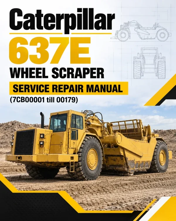 Caterpillar CAT 637E Wheel Scraper Service Repair Manual (7CB00001 till 00179)