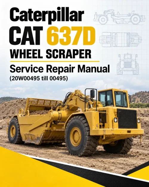 Caterpillar CAT 637D Wheel Scraper Service Repair Manual (20W00495 till 00495)