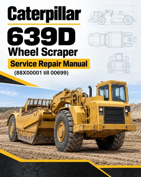 Caterpillar CAT 639D Wheel Scraper Service Repair Manual (88X00001 till 00699)