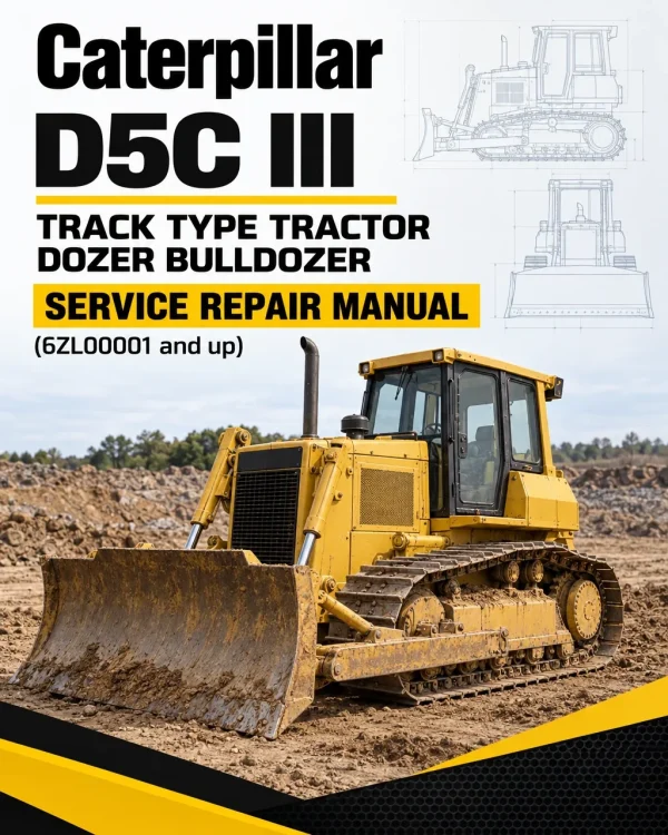Caterpillar CAT D5C III Track Type Tractor Dozer Bulldozer Service Repair Manual (6ZL00001 and up)