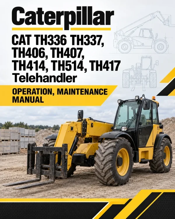 Caterpillar CAT TH336 TH337, TH406, TH407, TH414, TH514, TH417 Telehandler Operation, Maintenance Manual