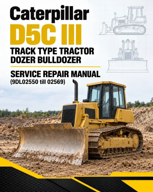 Caterpillar CAT D5C III Track Type Tractor Dozer Bulldozer Service Repair Manual (9DL02550 till 02569)