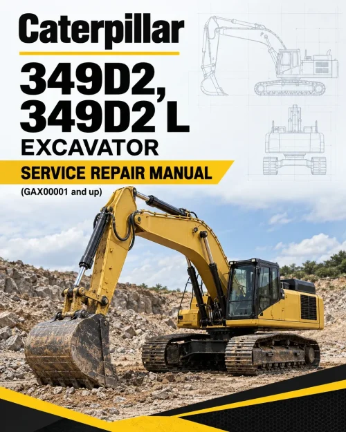 Caterpillar CAT 349D2, 349D2 L Excavator Service Repair Manual (GAX00001 and up)