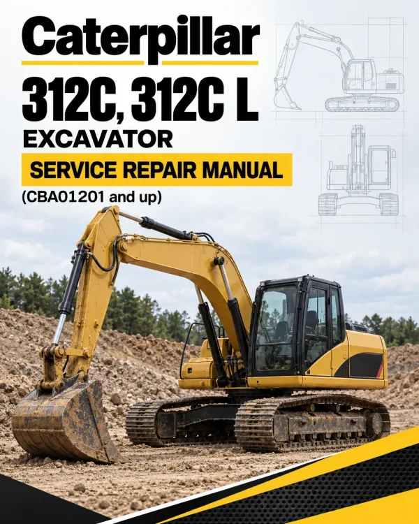Caterpillar CAT 312C, 312C L Excavator Service Repair Manual (CBA01201 and up)