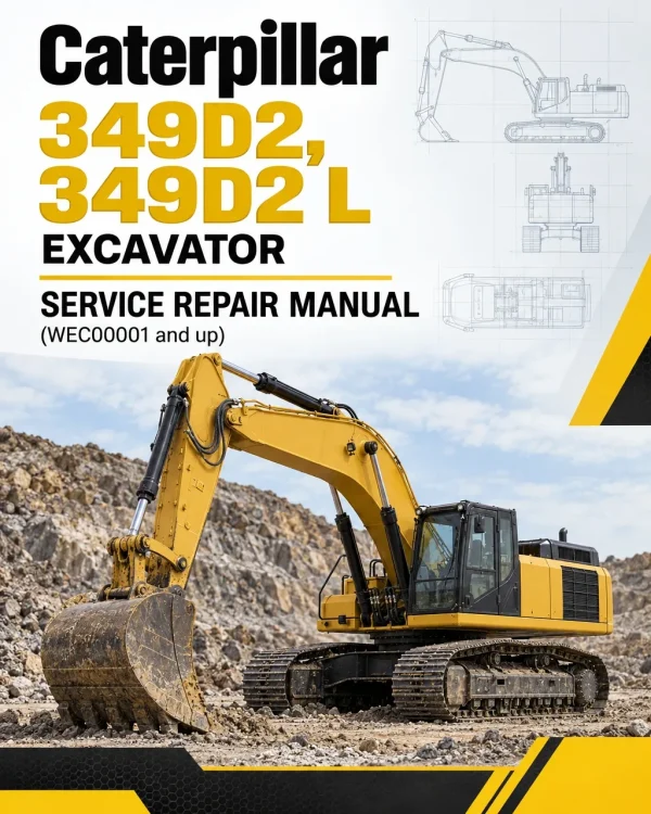 Caterpillar CAT 349D2, 349D2 L Excavator Service Repair Manual (WEC00001 and up)