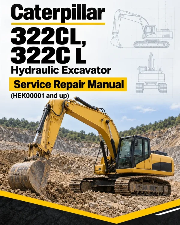 Caterpillar CAT 322CL, 322C L Hydraulic Excavator Service Repair Manual (HEK00001 and up)