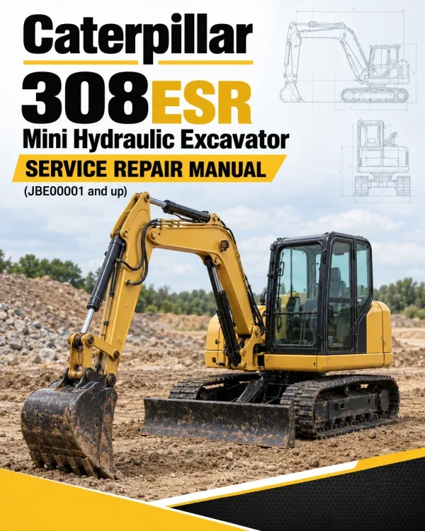 Caterpillar CAT 308ESR Mini Hydraulic Excavator Service Repair Manual (JBE00001 and up)