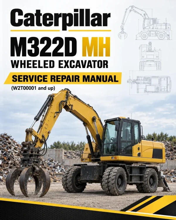 Caterpillar CAT M322D MH Wheeled Excavator Service Repair Manual (W2T00001 and up)
