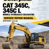Caterpillar CAT 345C, 345C L MOBILE Hydraulic Excavator Service Repair Manual (M3F00001 and up)
