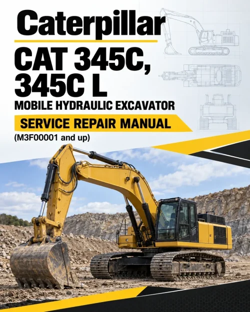 Caterpillar CAT 345C, 345C L MOBILE Hydraulic Excavator Service Repair Manual (M3F00001 and up)