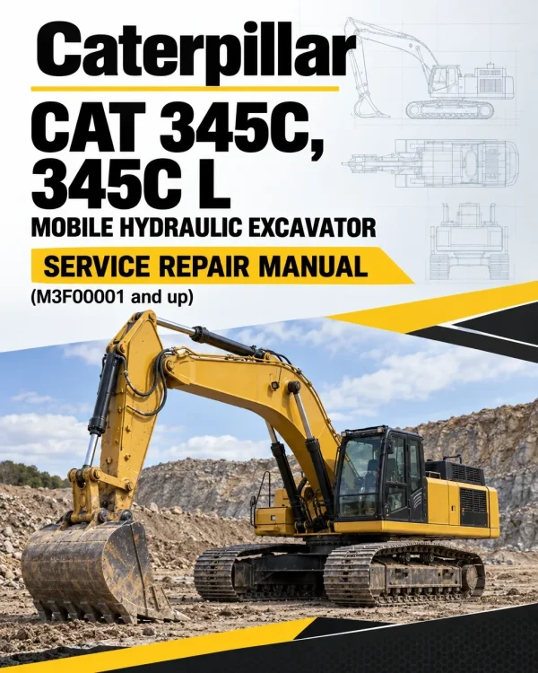 Caterpillar CAT 345C, 345C L MOBILE Hydraulic Excavator Service Repair Manual (M3F00001 and up)