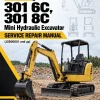 Caterpillar CAT 301 6C, 301 8C Mini Hydraulic Excavator Service Repair Manual (JSB00001 and up)