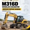 Caterpillar CAT M316D Wheeled Excavator Service Repair Manual (P6K00001 and up)