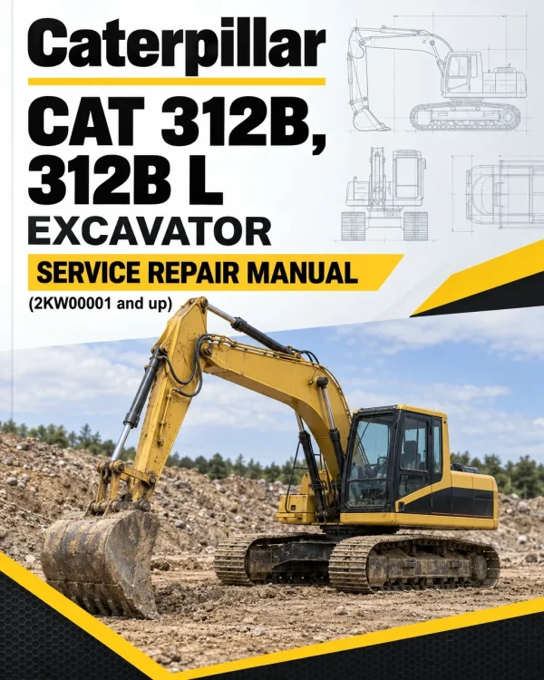 Caterpillar CAT 312B, 312B L Excavator Service Repair Manual (2KW00001 and up)