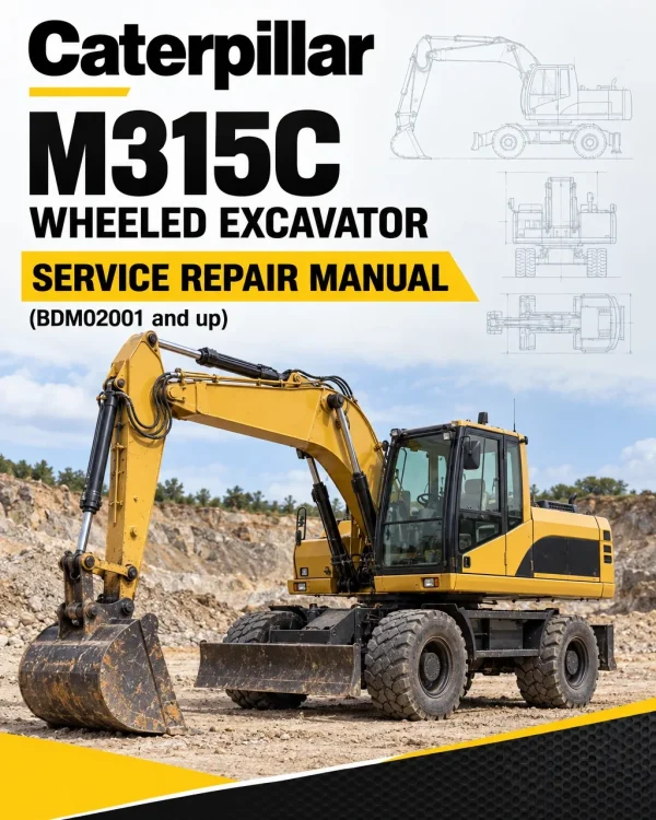 Caterpillar CAT M315C Wheeled Excavator Service Repair Manual (BDM02001 and up)