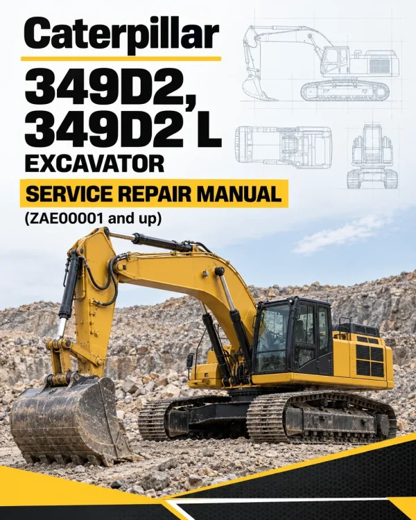 Caterpillar CAT 349D2, 349D2 L Excavator Service Repair Manual (ZAE00001 and up)