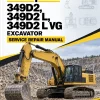 Caterpillar CAT 349D2 349D2 L, 349D2 L VG Excavator Service Repair Manual (SDM00001 and up)
