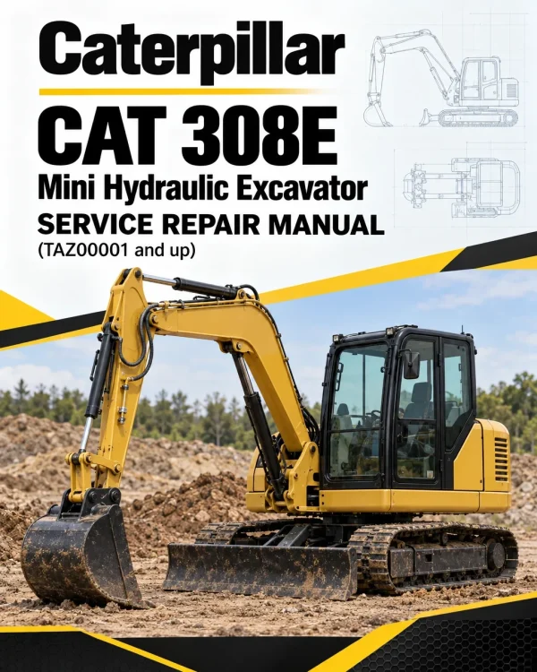 Caterpillar CAT 308E Mini Hydraulic Excavator Service Repair Manual (TAZ00001 and up)