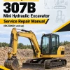 Caterpillar CAT 307B Mini Hydraulic Excavator Service Repair Manual (6KZ00001 and up)