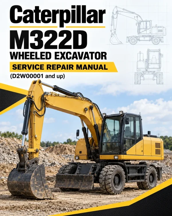 Caterpillar CAT M322D Wheeled Excavator Service Repair Manual (D2W00001 and up)