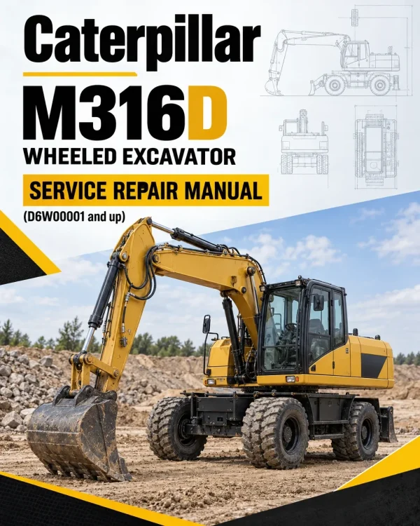 Caterpillar CAT M316D Wheeled Excavator Service Repair Manual (D6W00001 and up)