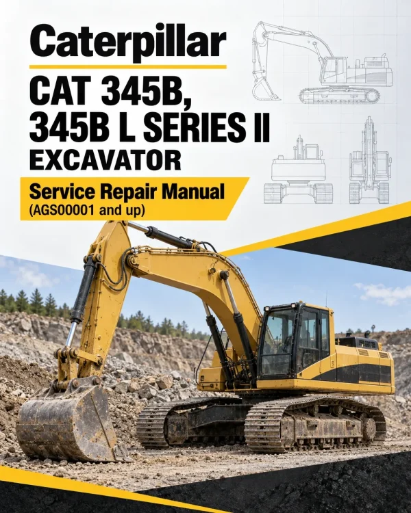 Caterpillar CAT 345B, 345B L SERIES II Excavator Service Repair Manual (AGS00001 and up)