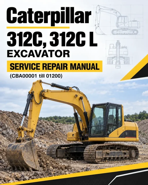 Caterpillar CAT 312C, 312C L Excavator Service Repair Manual (CBA00001 till 01200)