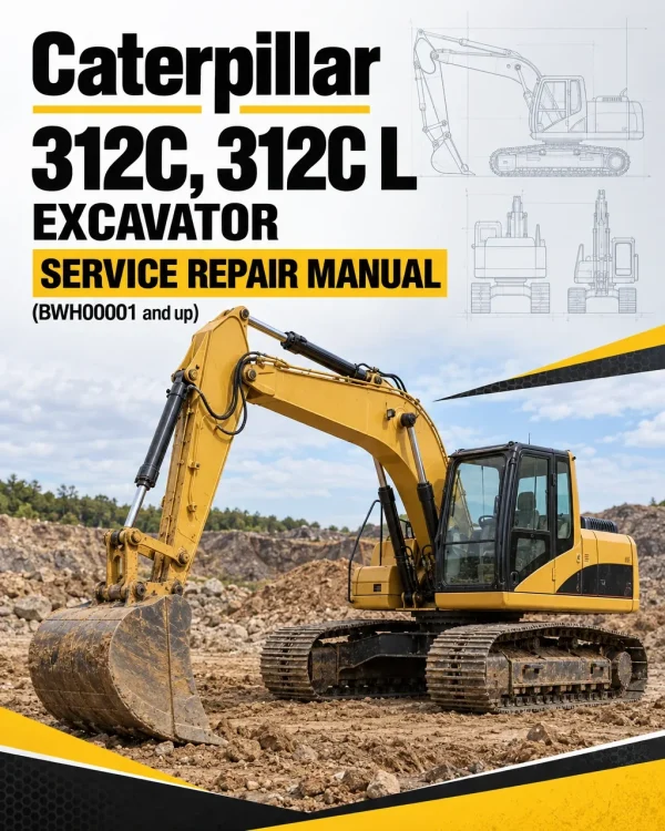 Caterpillar CAT 312C, 312C L Excavator Service Repair Manual (BWH00001 and up)