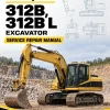 Caterpillar CAT 312B, 312B L Excavator Service Repair Manual (2NS00001 and up)