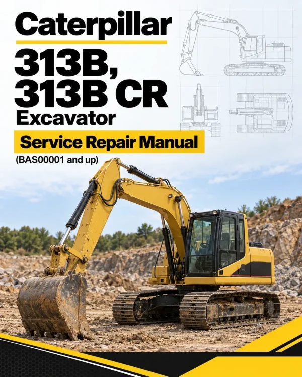 Caterpillar CAT 313B, 313B CR Excavator Service Repair Manual (BAS00001 and up)