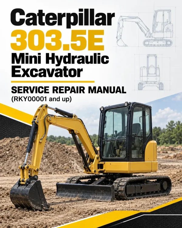 Caterpillar CAT 303.5E Mini Hydraulic Excavator Service Repair Manual (RKY00001 and up)
