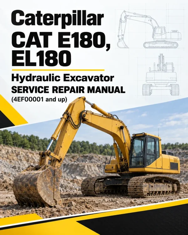 Caterpillar CAT E180, EL180 Hydraulic Excavator Service Repair Manual (4EF00001 and up)