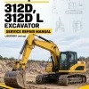 Caterpillar CAT 312D, 312D L Excavator Service Repair Manual (JBC00001 and up)