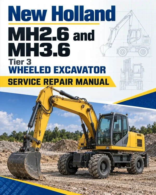 New Holland MH2.6 and MH3.6 Tier 3 Wheeled Excavator Manual