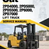 CAT 2PD4000, 2PD5000, 2PD5500, 2P6000, 2PD7000 Lift Truck Service Manual CAT 2PD4000, 2PD5000, 2PD5500, 2P6000, 2PD7000 Lift Truck Service Manual