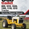 Cub Cadet 805, 1015, 1020, 1105, 1110, 1215 Tractor Service Manual