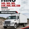 Hino 145, 165, 185, 238, 268, 308, 338 Series Year 2007 Repair Manual