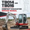Takeuchi TB014 and TB016 Compact Excavator Service Manual