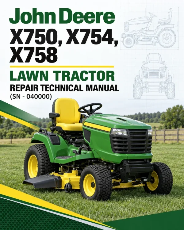 John Deere X750, X754, X758 Lawn Tractor Repair Technical Manual (SN - 040000) John Deere X750, X754, X758 Lawn Tractor Repair Technical Manual (SN - 040000)