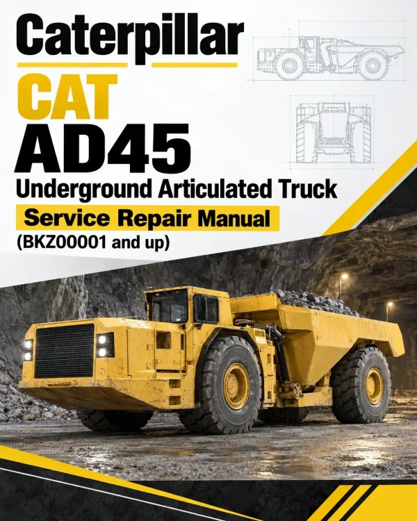 Caterpillar CAT AD45 Underground Articulated Truck Service Repair Manual (BKZ00001 and up)