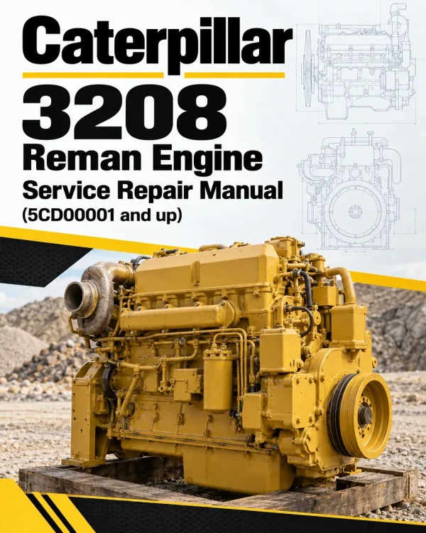 Caterpillar CAT 3208 Reman Engine Service Repair Manual (5CD00001 and up)