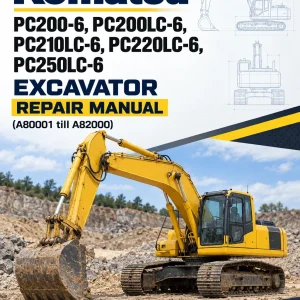 Komatsu PC200-6, PC200LC-6, PC210LC-6, PC220LC-6, PC250LC-6 Excavator Repair Manual (A80001 till A82000) Komatsu PC200-6, PC200LC-6, PC210LC-6, PC220LC-6, PC250LC-6 Excavator Repair Manual (A80001 till A82000)